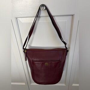 Elliott Lucca Burgandy Leather Hobo Bag